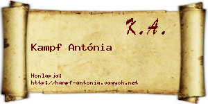 Kampf Antónia névjegykártya